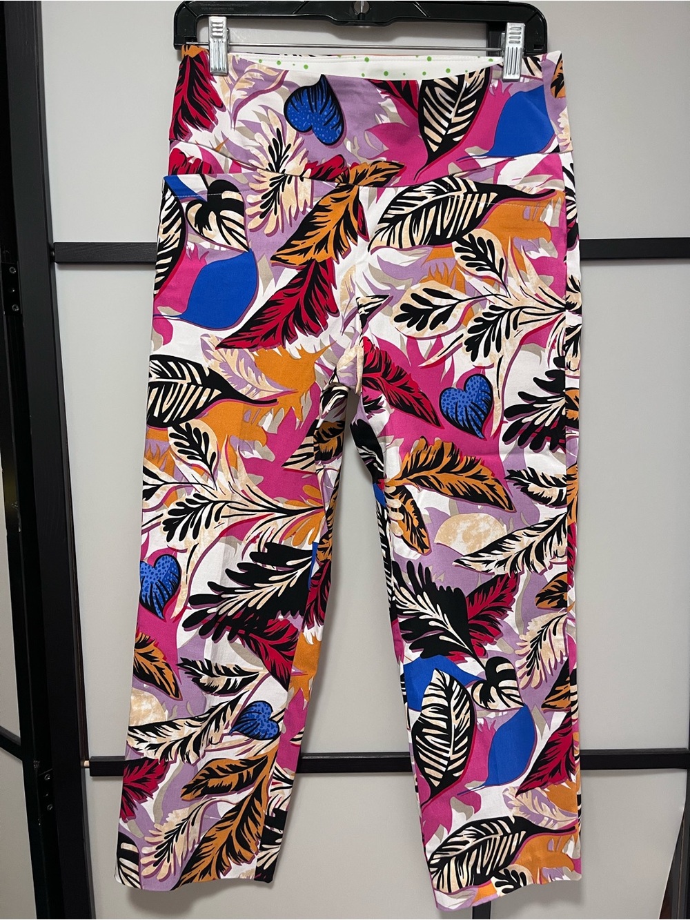 Swing Control Tropical Floral Print Crop Golf Pants Pull-On Size 6 Tummy Control